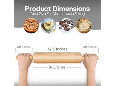 Classic Wood Rolling Pin For Baking Dough Roller Adjustable
