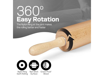 Classic Wood Rolling Pin For Baking Dough Roller Adjustable