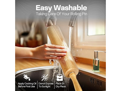 Classic Wood Rolling Pin For Baking Dough Roller Adjustable