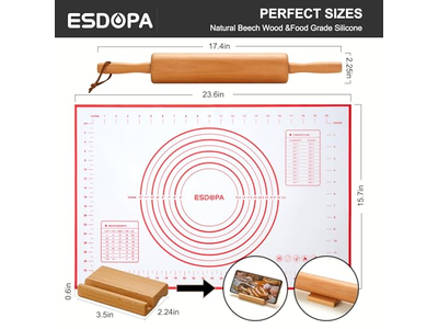 Embossed Rolling Pins With Cutters Excellent Quality Wood Pin