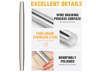 Fondant Cake Impression Rolling Pin Hand Roll Dumpling Skin