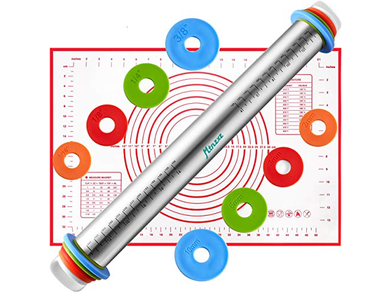 Kitchen Stainless Steel Rolling Pin Utensils Wooden Mini Pins For Baking