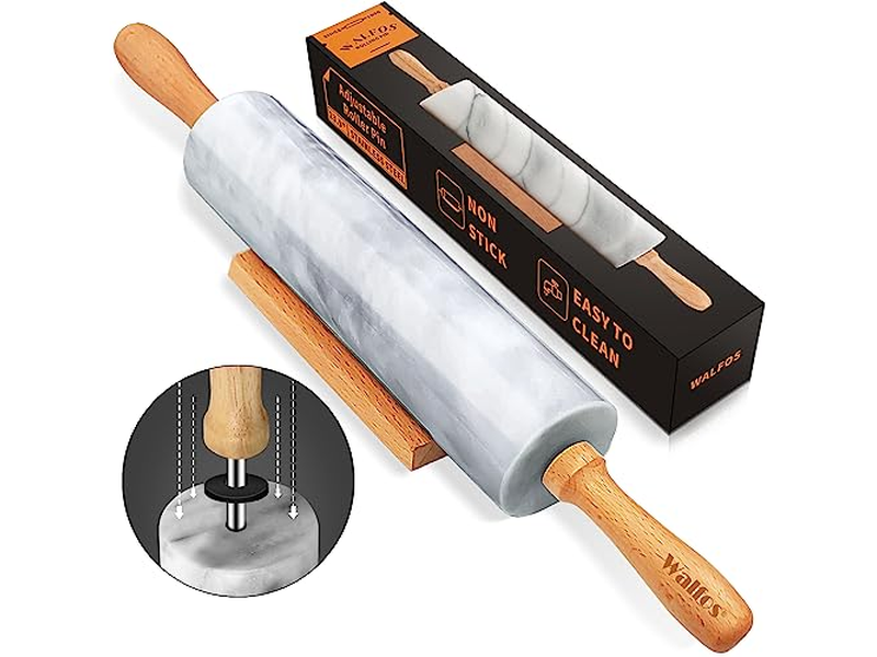 Rolling Pin For Baking Light Weight Pins With Handle Silicone 4 Spacers Pp