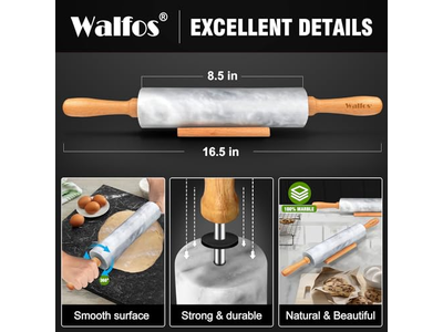 Rolling Pin For Baking Light Weight Pins With Handle Silicone 4 Spacers Pp