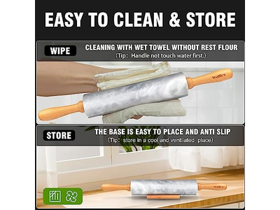 Rolling Pin For Baking Light Weight Pins With Handle Silicone 4 Spacers Pp