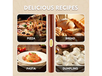 Wood Pizza Dough Roller With Handle Adjustable Rolling Pins For Baking