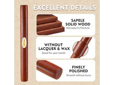 Wood Pizza Dough Roller With Handle Adjustable Rolling Pins For Baking